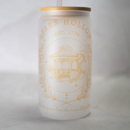 Stars Hollow Glass Cup w/ Bamboo Lid