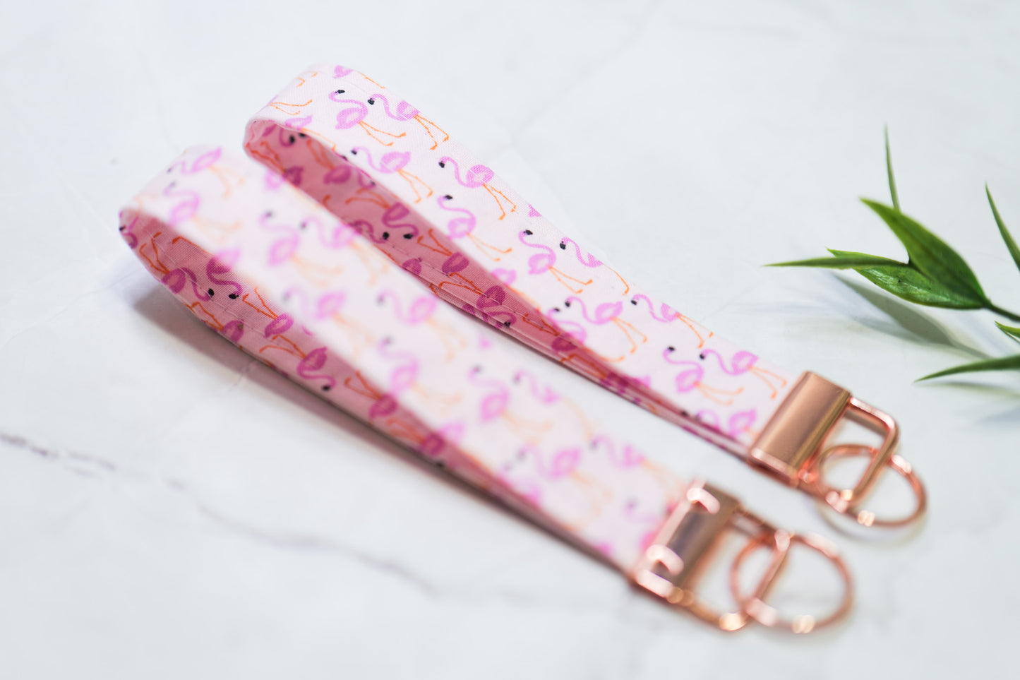 Light Pink Flamingo Keyfob Wristlet