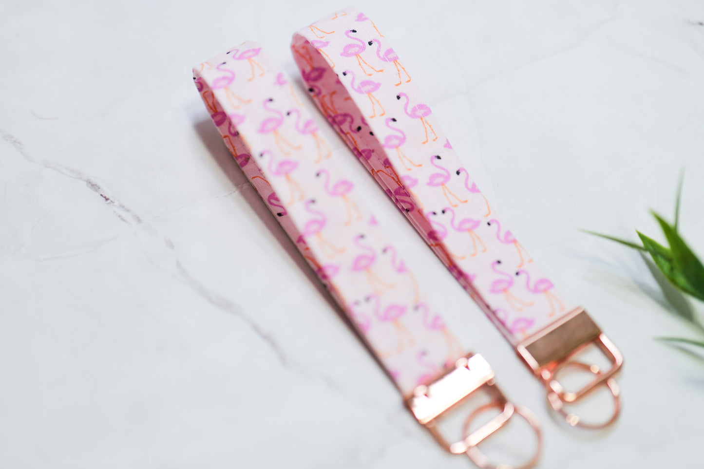 Light Pink Flamingo Keyfob Wristlet