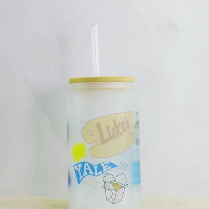 Gilmore Girls Glass Cup w/ Bamboo Lid